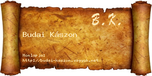 Budai Kászon névjegykártya